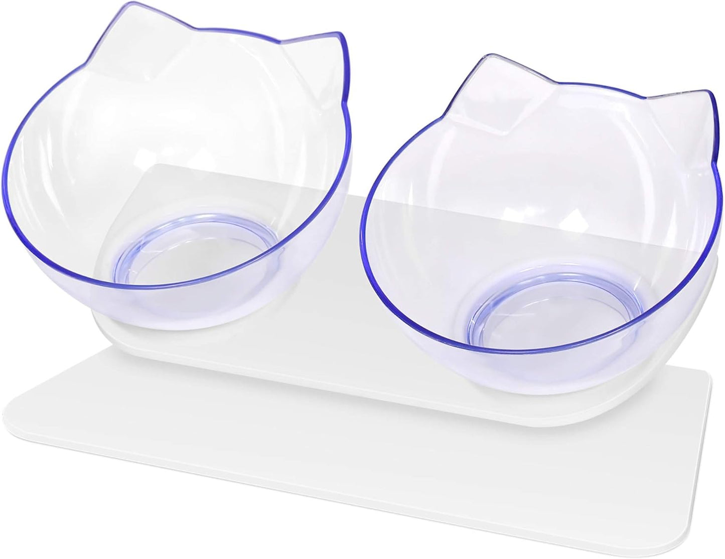 Cat Bowls Set: Tilted, Anti-Vomiting Pet Feeder with Stand for Cats and Small Dogs