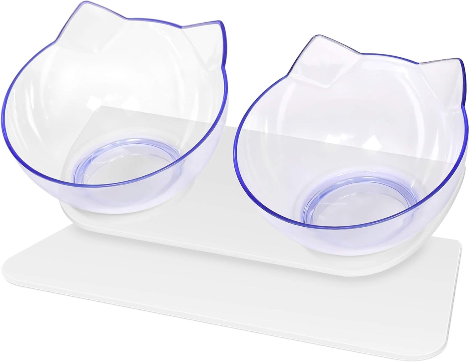 Cat Bowls Set: Tilted, Anti-Vomiting Pet Feeder with Stand for Cats and Small Dogs